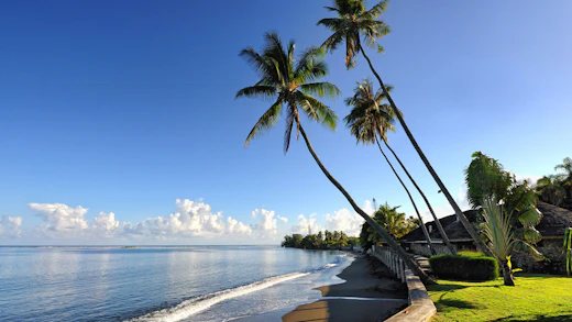 Härlig strand i Papeete på Tahiti, Franska Polynesien.